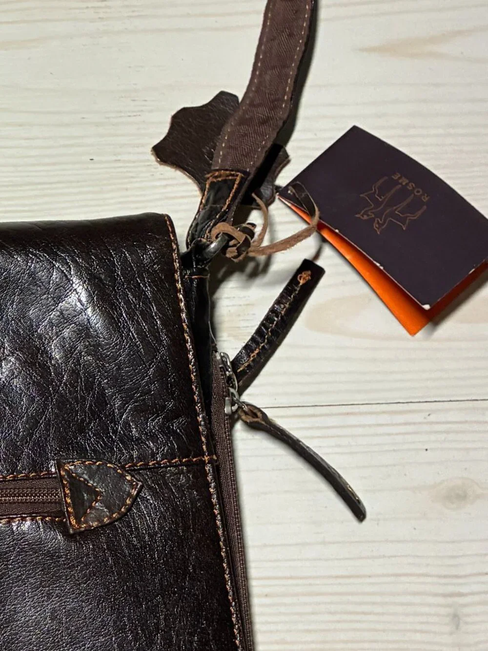 Rosme Genuine Cowhide Leather Crossbody Bag (Art. 4913) Dark Brown (NWT)
